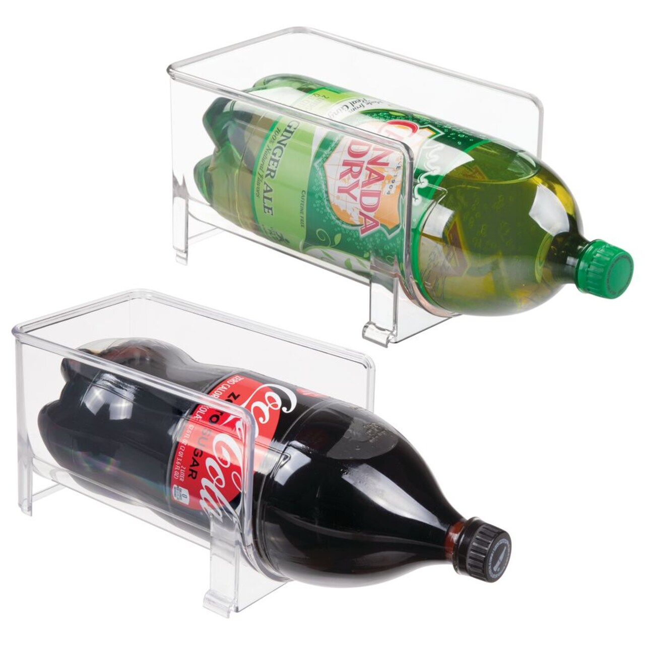 mDesign Large Plastic Stackable Kitchen Storage Bin for Pop/Soda, 2 Pack - Clear